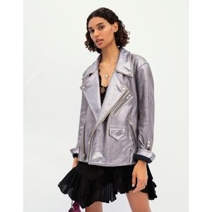 Free People × We The Free Jealousy Leather Moto Jacket Sz XS